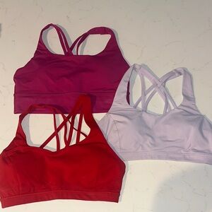 Lululemon Sports Bra Set - Red, Pink, and Lavender